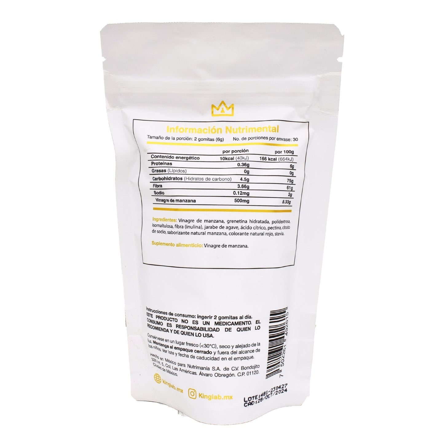 Gomitas Vinagre De Manzana 180 G (KING LAB)