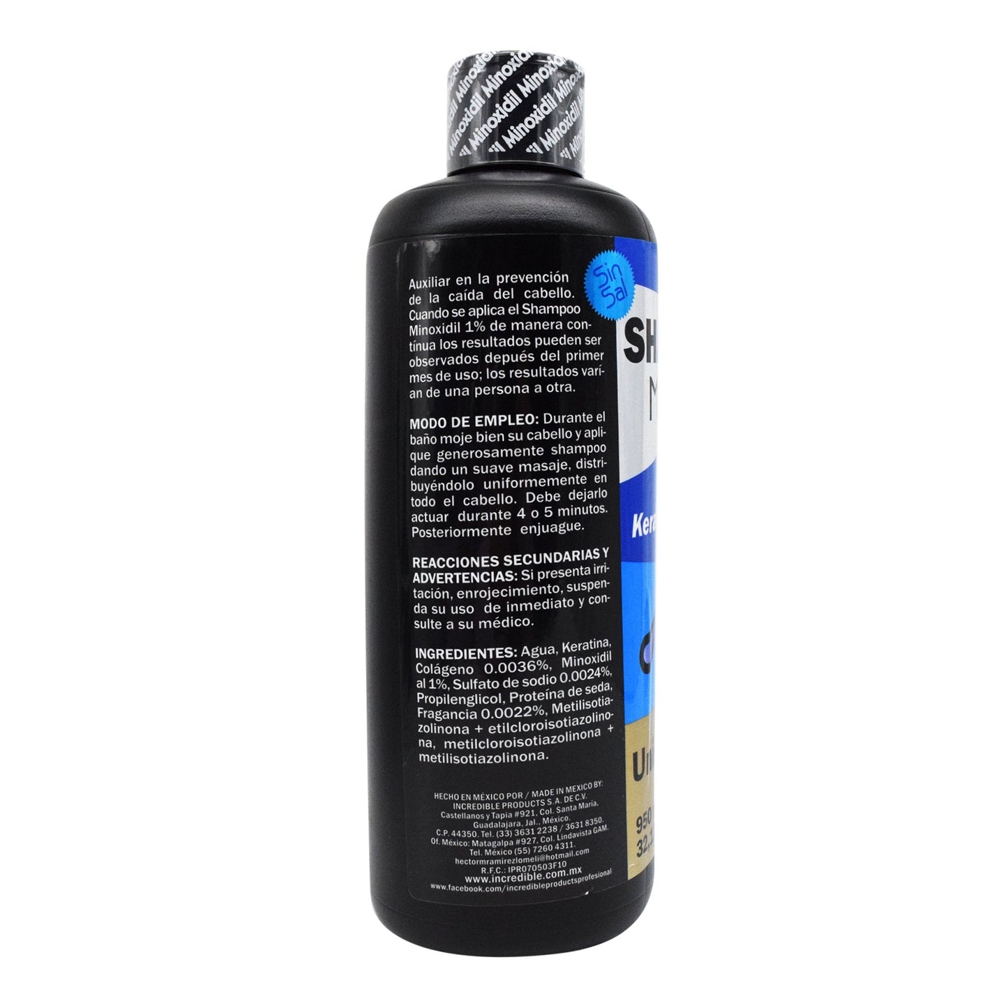 Shampoo Minoxidil 950 Mililitros (INCREDIBLE PRODUCTS)
