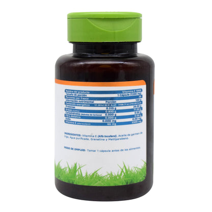 Vitamina E 1000 UI 30 Cápsulas – Antioxidante, piel saludable y defensas fuertes
