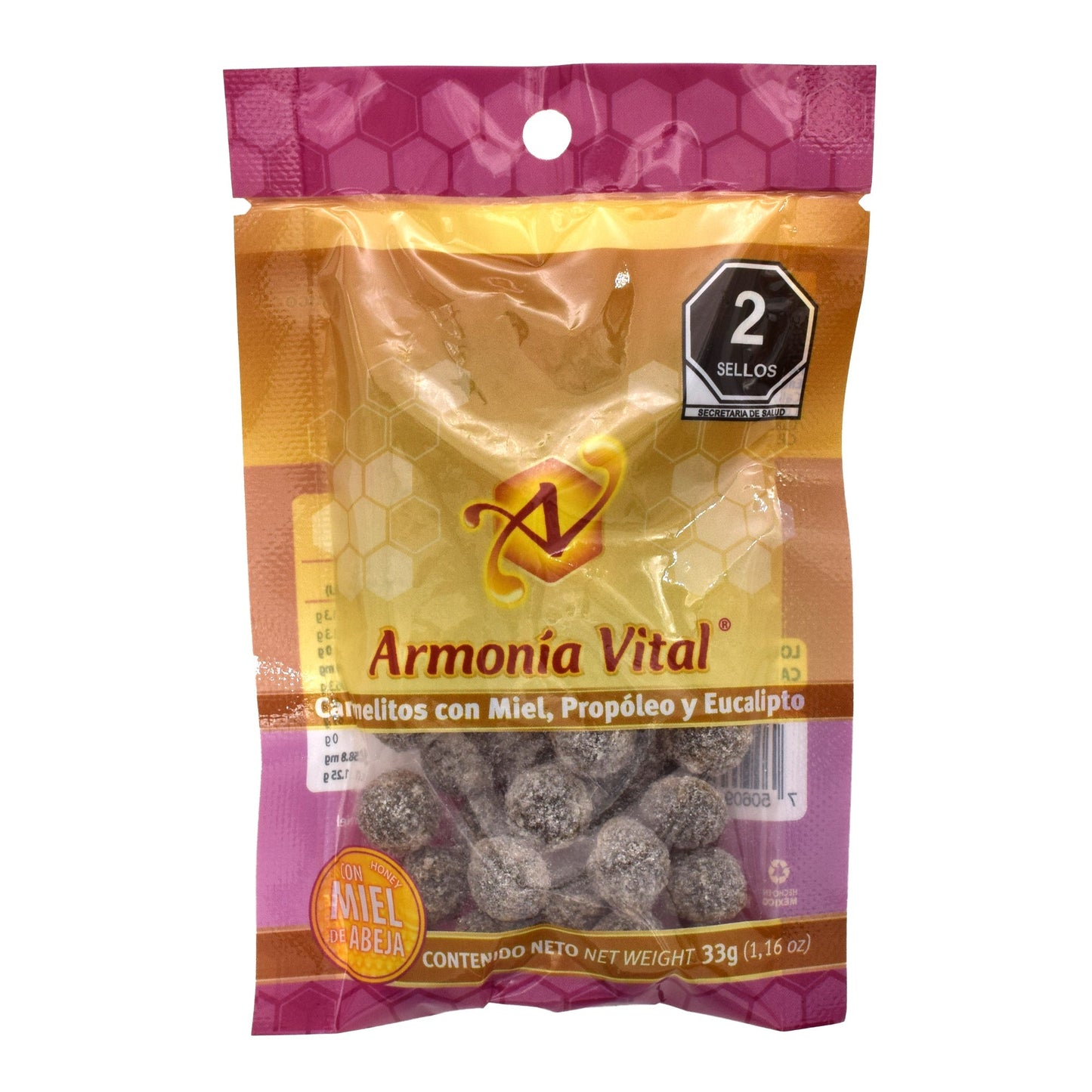 Caramelo De Miel Propoleo Y Eucalipto 33 G (Paquete 10) (ARMONIA VITAL)