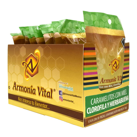 Caramelo De Clorofila 33 G (Paquete 10) (ARMONIA VITAL)