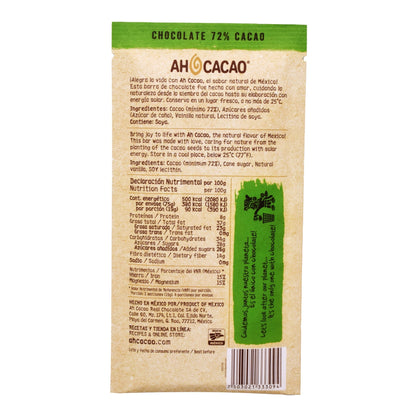 Chocolate 72 % Cacao 75 G (AH CACAO)