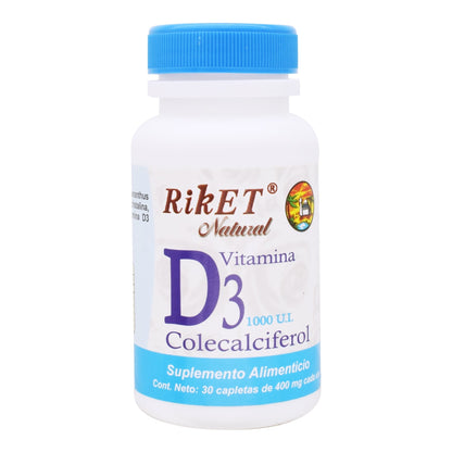 Vitamina D3 1000 Uo 30 Cápsulas (RIKET NATURAL)