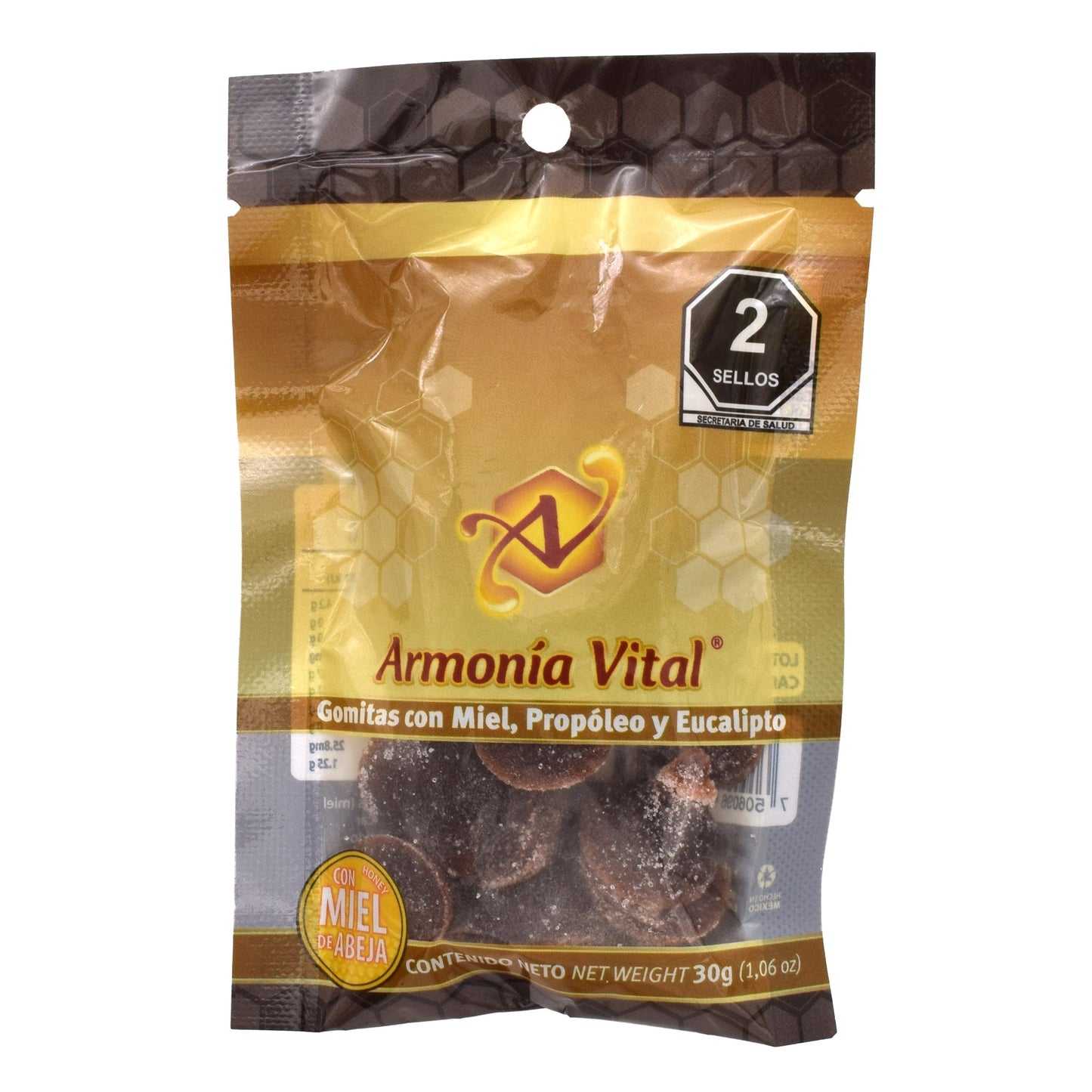 Gomitas De Miel Propoleo Y Eucalipto 30 G (Paquete 8) (ARMONIA VITAL)