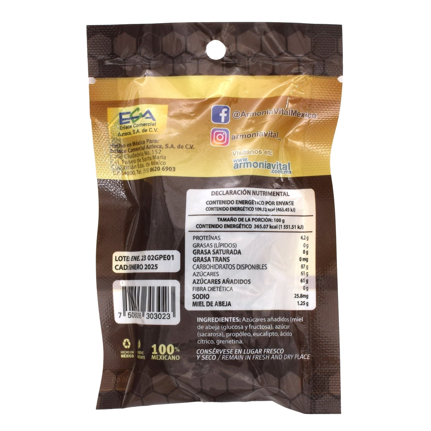 Gomitas De Miel Propoleo Y Eucalipto 30 G (Paquete 8) (ARMONIA VITAL)