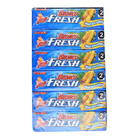 Caramelo Miel Mentol Bronco Fresh 33 G (Paquete 12) (BRONCOLIN)