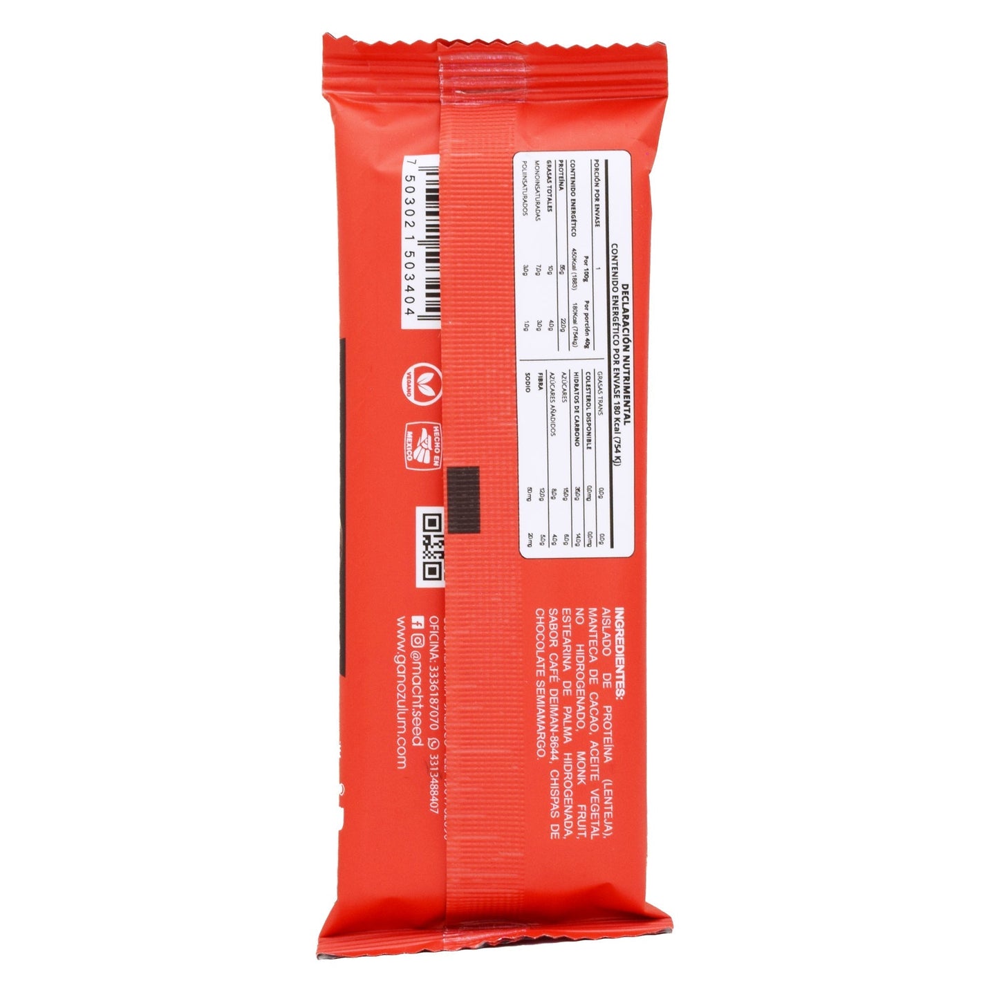 Barra De Proteina Cubierta De Chocolate Con Cafe 22 G (Paquete 15) (MACHTSEED)