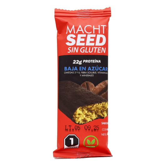 Barra De Proteina Cubierta De Chocolate Con Cafe 22 G (Paquete 15) (MACHTSEED)