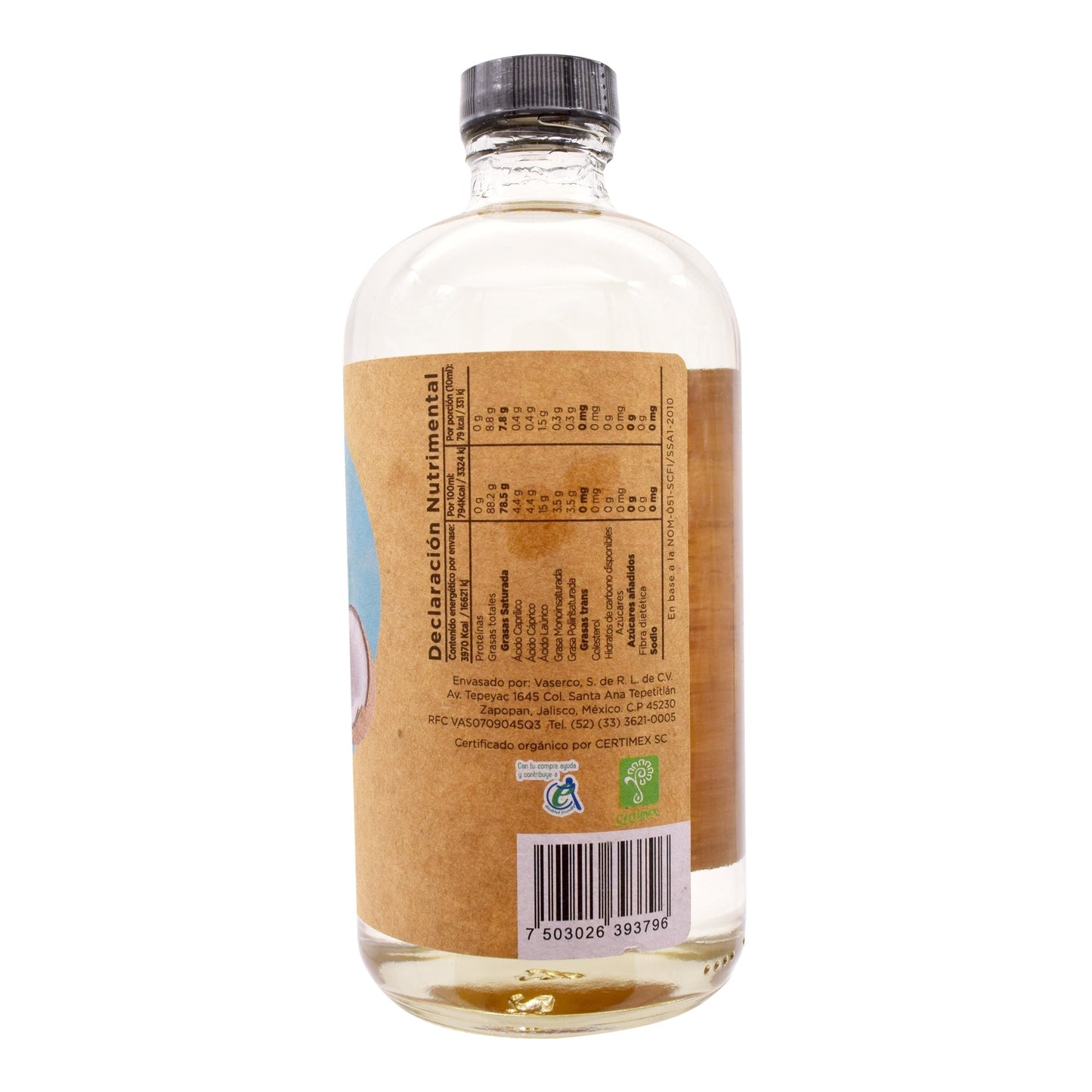 Aceite De Coco Mct Organico 500 Mililitros (E-NATURE)