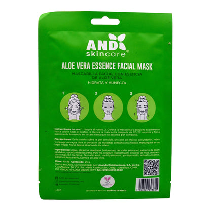 Mascarilla Facial De Aloe Vera 25 G (Paquete 10) (AND)