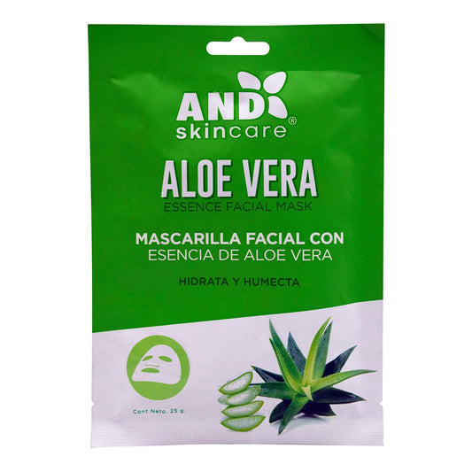 Mascarilla Facial De Aloe Vera 25 G (Paquete 10) (AND)