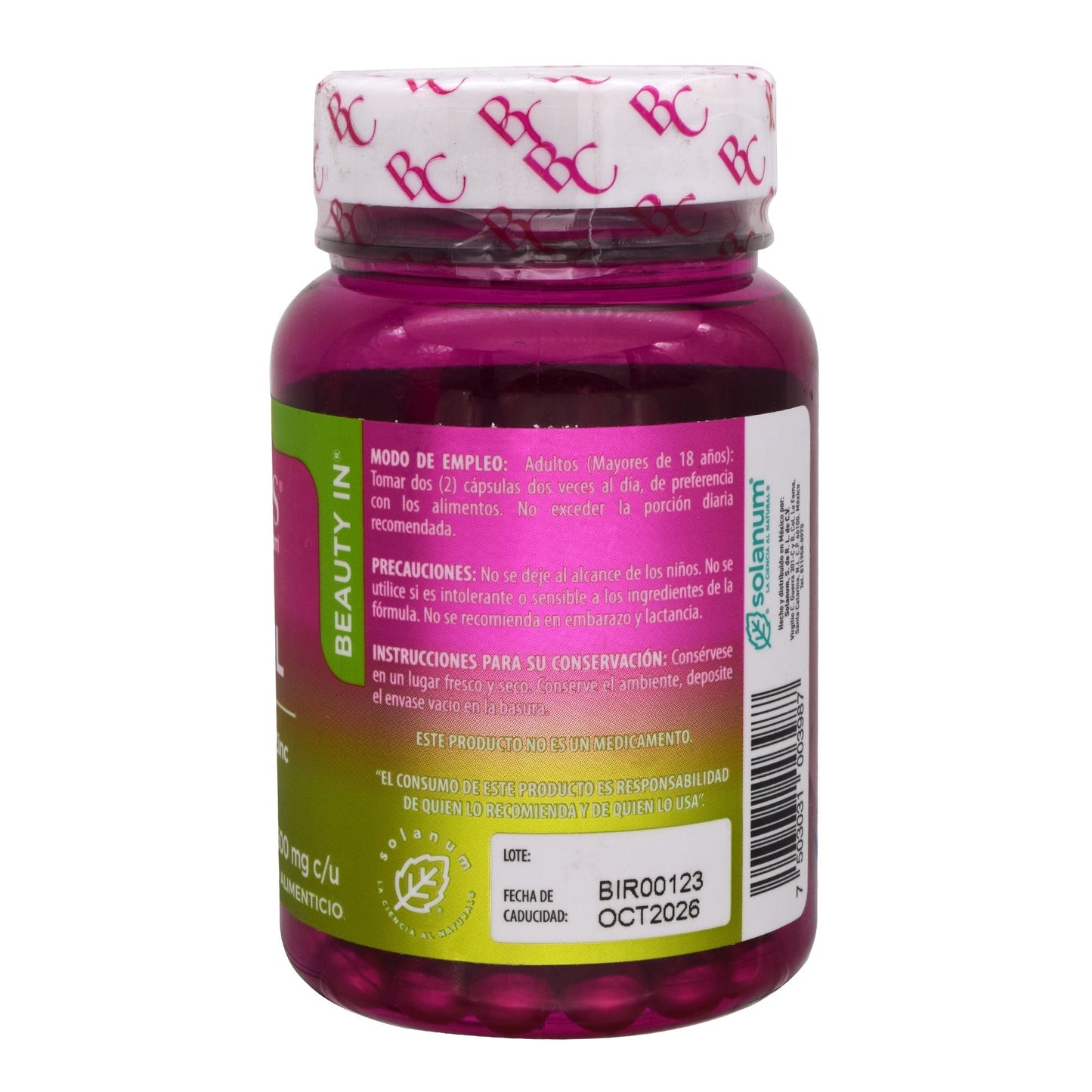 Oregano Retinol Vitamina B6 Zinc 180 Cápsulas (SOLANUM BELACAPS)