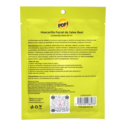 Mascarilla Facial Jalea Real 1 Pieza (Paquete 20) (BAUSSE)