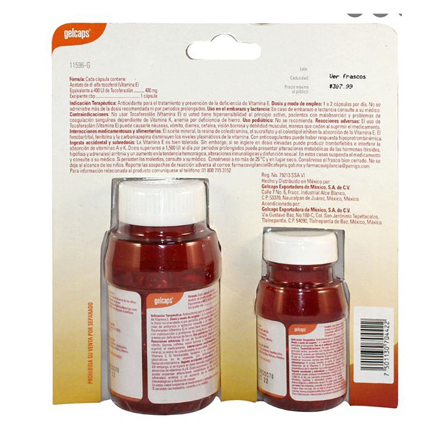 Vitamina E 400 Duo Gelcaps 90 Y 30 Cápsulas (GELCAPS)