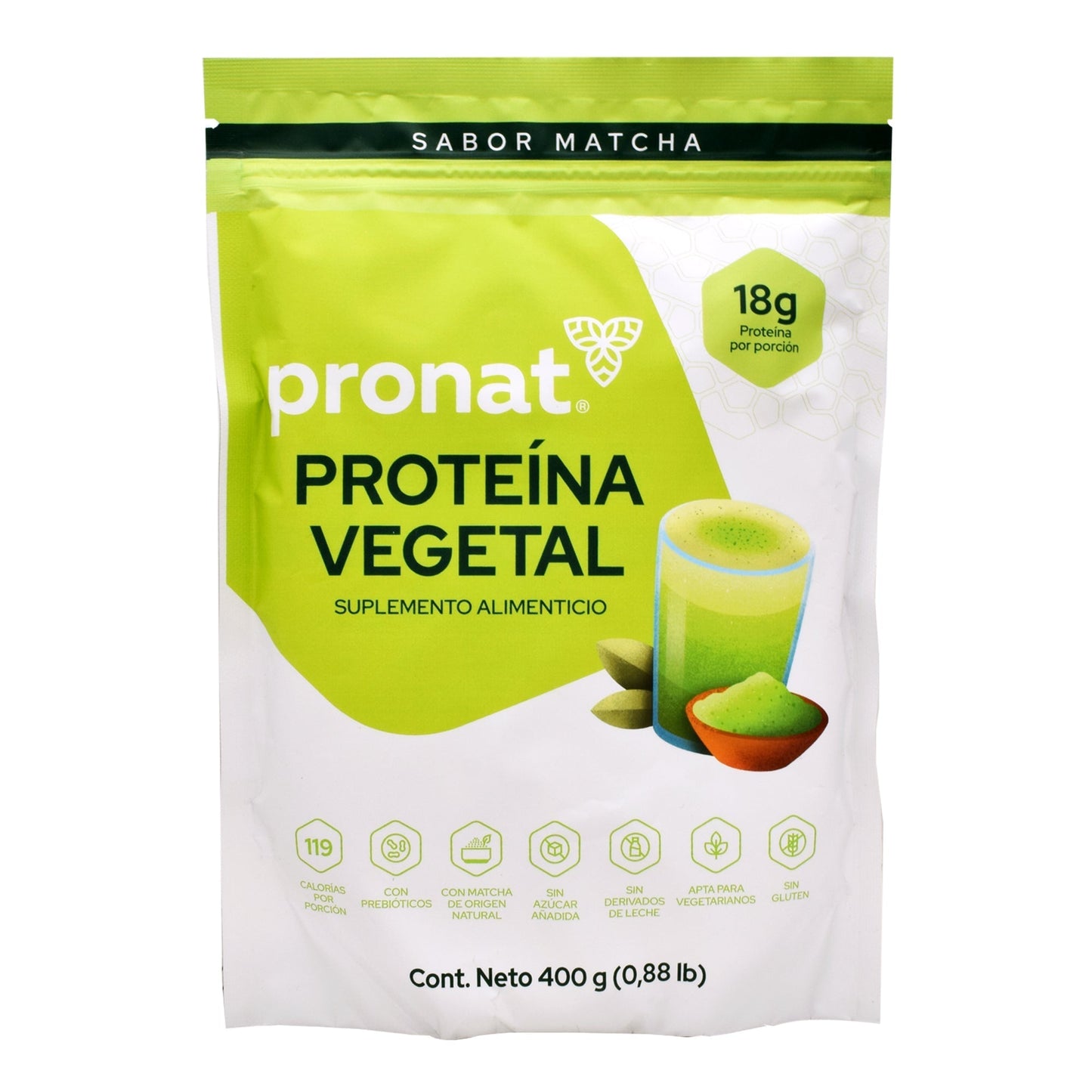 Proteina Vegetal Matcha 400 G (PRONAT)