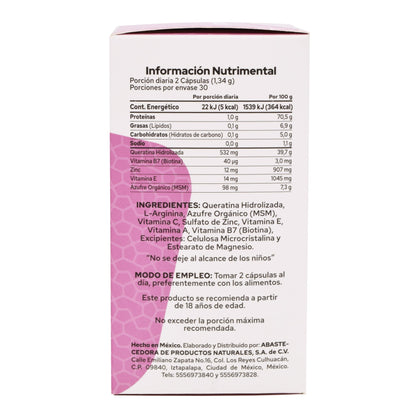 Keratina Biotina 60 Cápsulas (PRONAT)