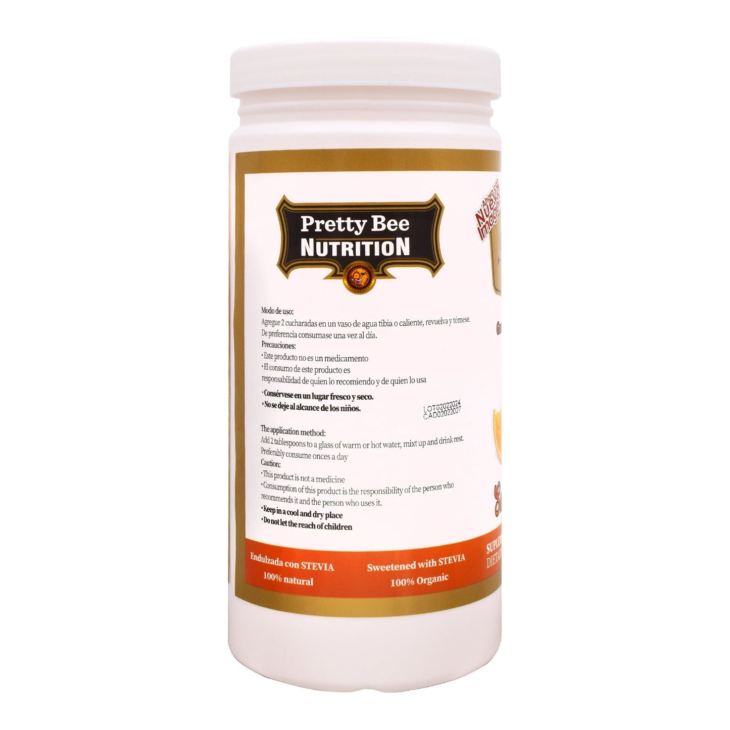 Grenetina Hidrolizada Sabor Naranja  550 G (PRETTY BEE)