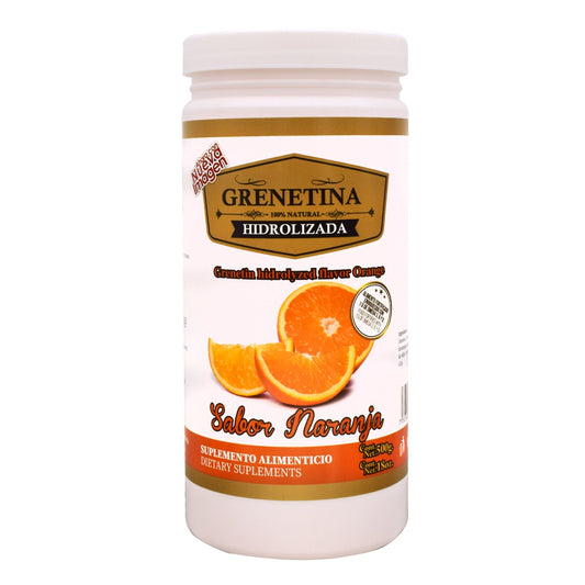 Grenetina Hidrolizada Sabor Naranja  550 G (PRETTY BEE)