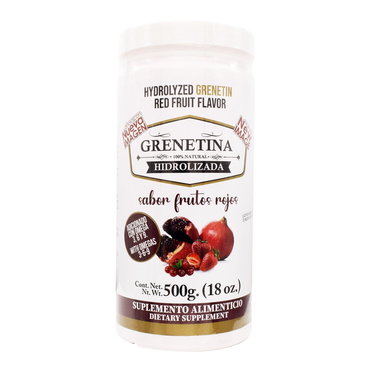 Grenetina Hidrolizada Sabor Frutos Rojos 500 G (PRETTY BEE)