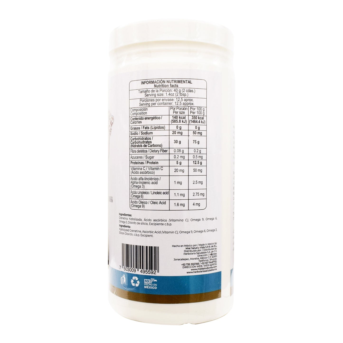 Grenetina Hidrolizada Natural 500 G (PRETTY BEE)
