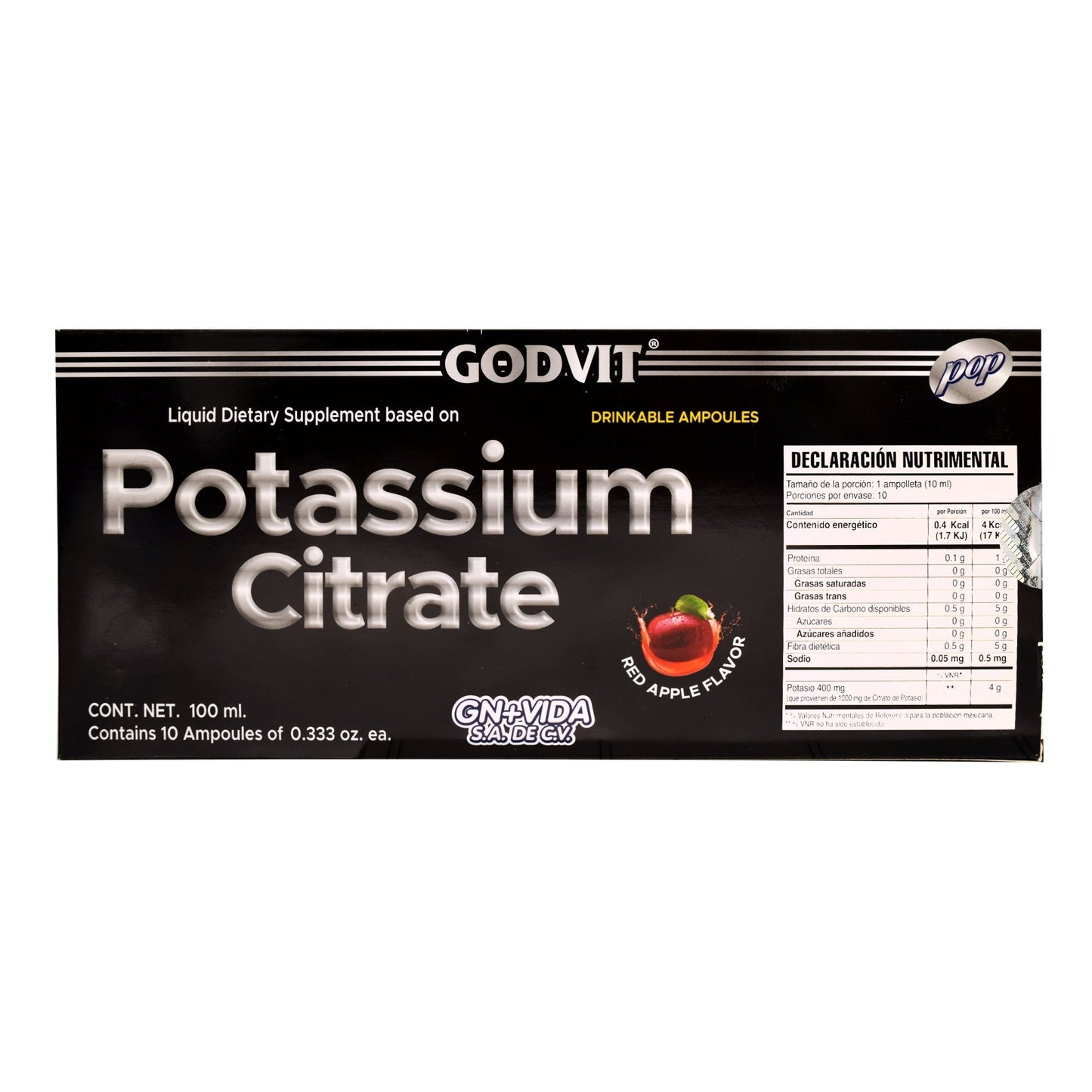 Citrato De Potasio Manzana 10 Amp (GN+VIDA)
