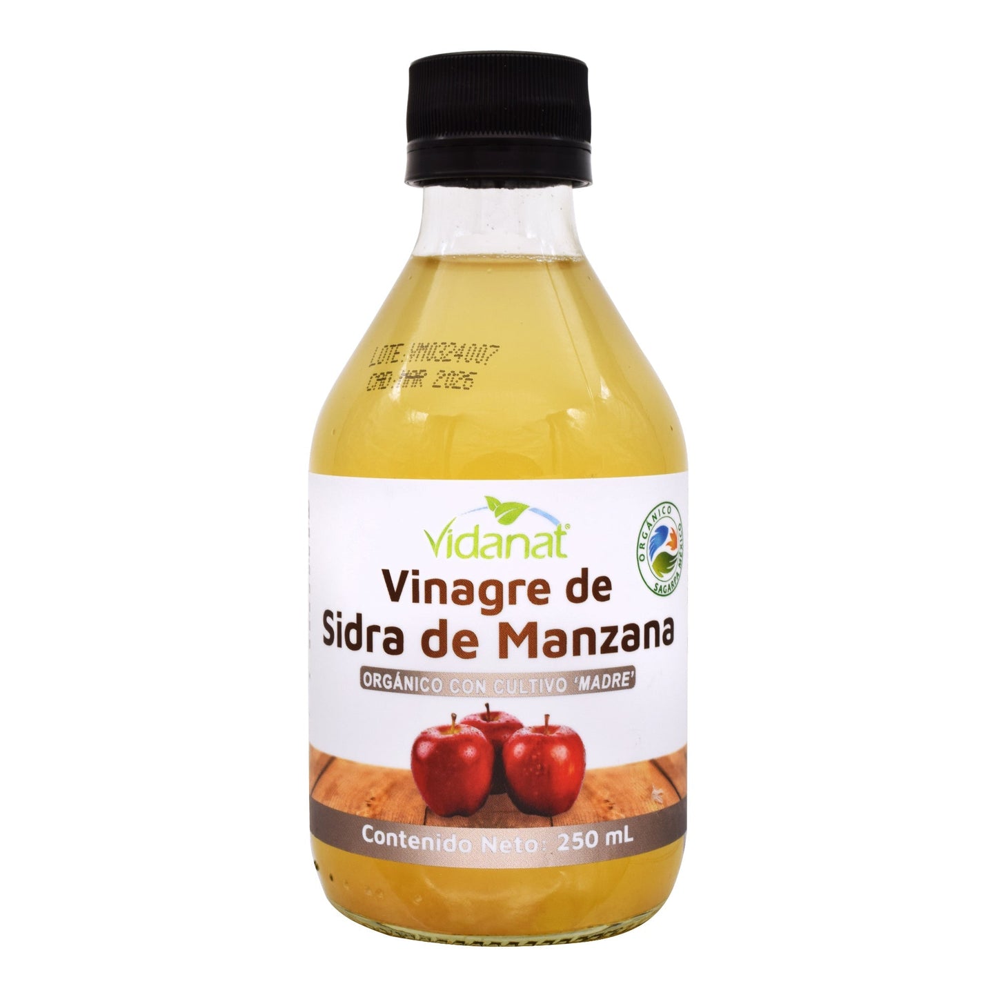 Vinagre De Sidra De  Manzana 250 Mililitros (VIDANAT/ALIMENTOS)