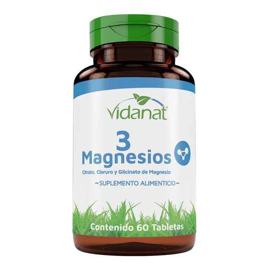 3 Magnesios 60 Tabletas (VIDANAT/VITAMINAS)