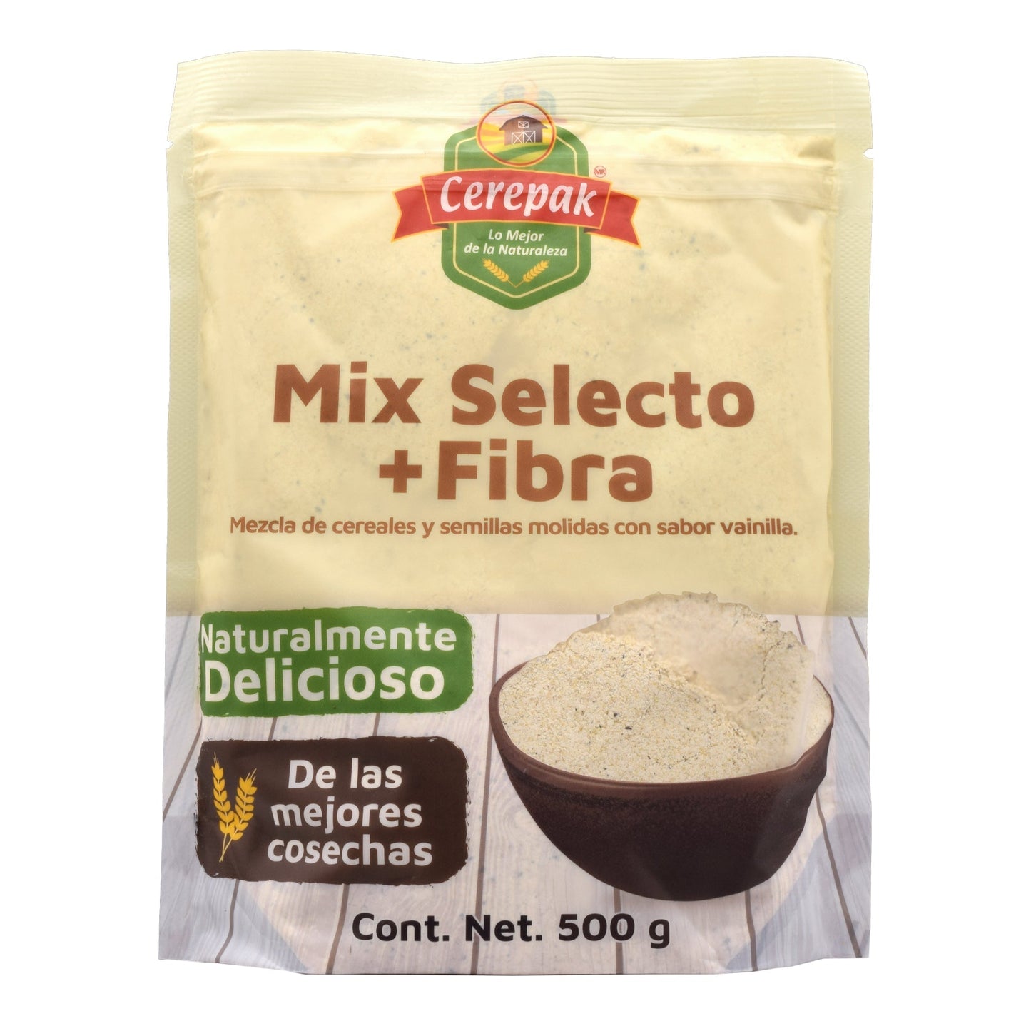 Mix Selecto Mas Fibra Sab Vainilla 500 G (CEREPAK)