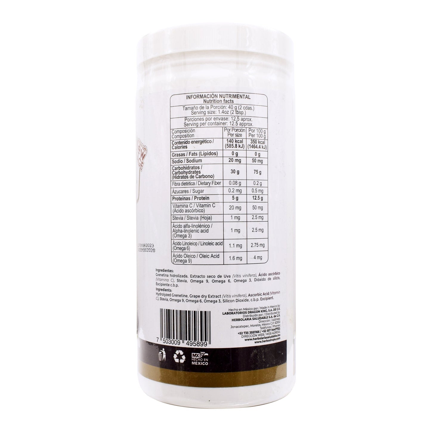 Grenetina Hidrolizada Sabor Uva 500 G (PRETTY BEE)