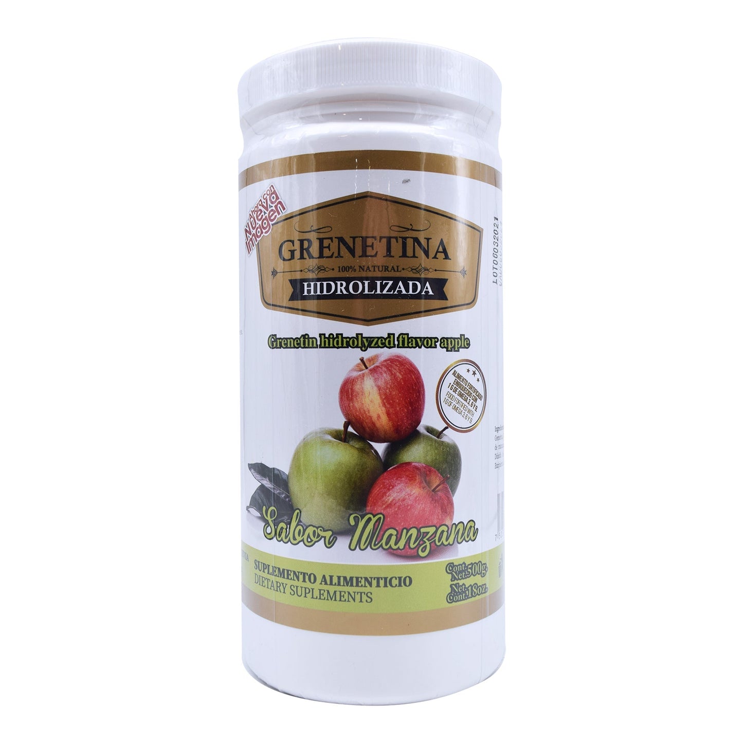 Grenetina Hidrolizada Sabor Manzana 500 G (PRETTY BEE)