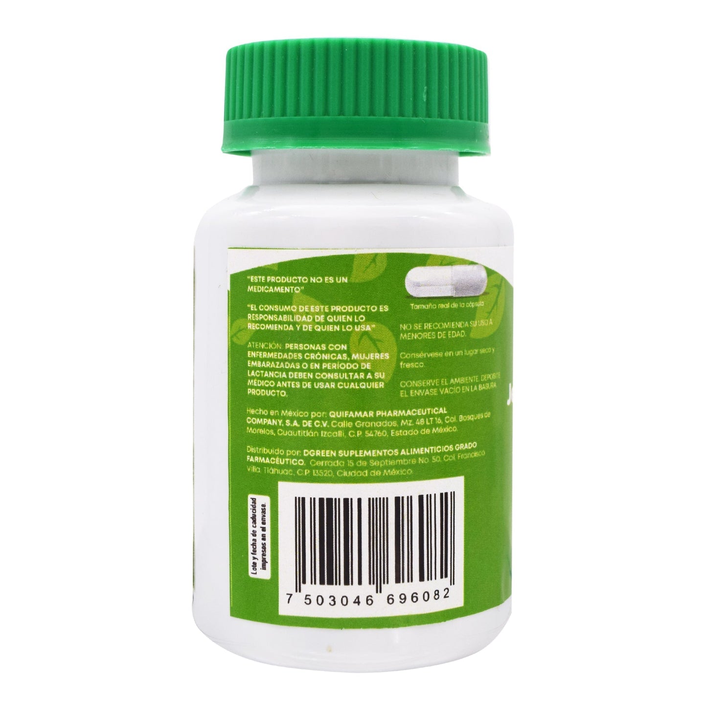 Diente De Leon Jengibre Te Verde Manzanilla 60 Cápsulas (DGREEN)
