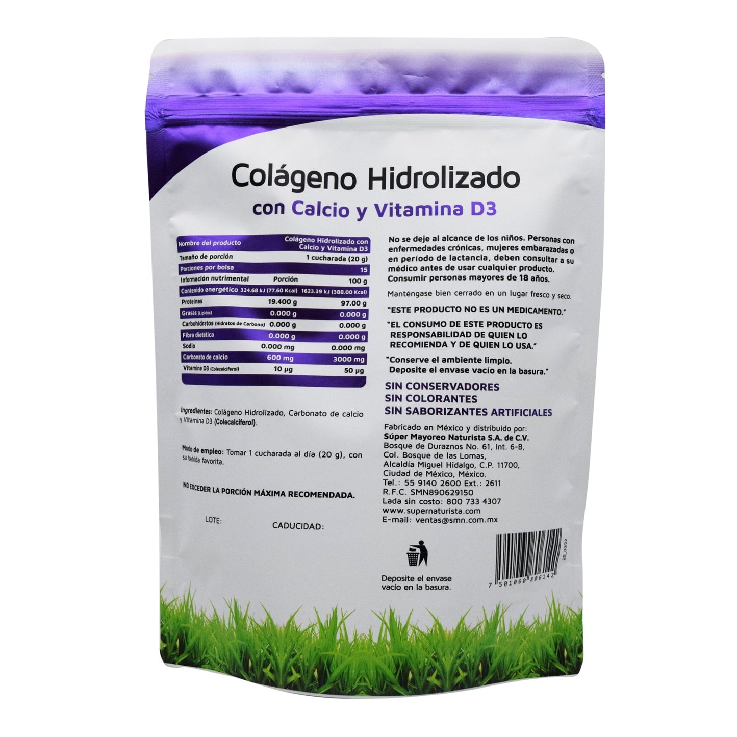 Colageno Hidrolizado Con Calcio Y Vitamina D3 300G (VIDANAT/VITAMINAS)