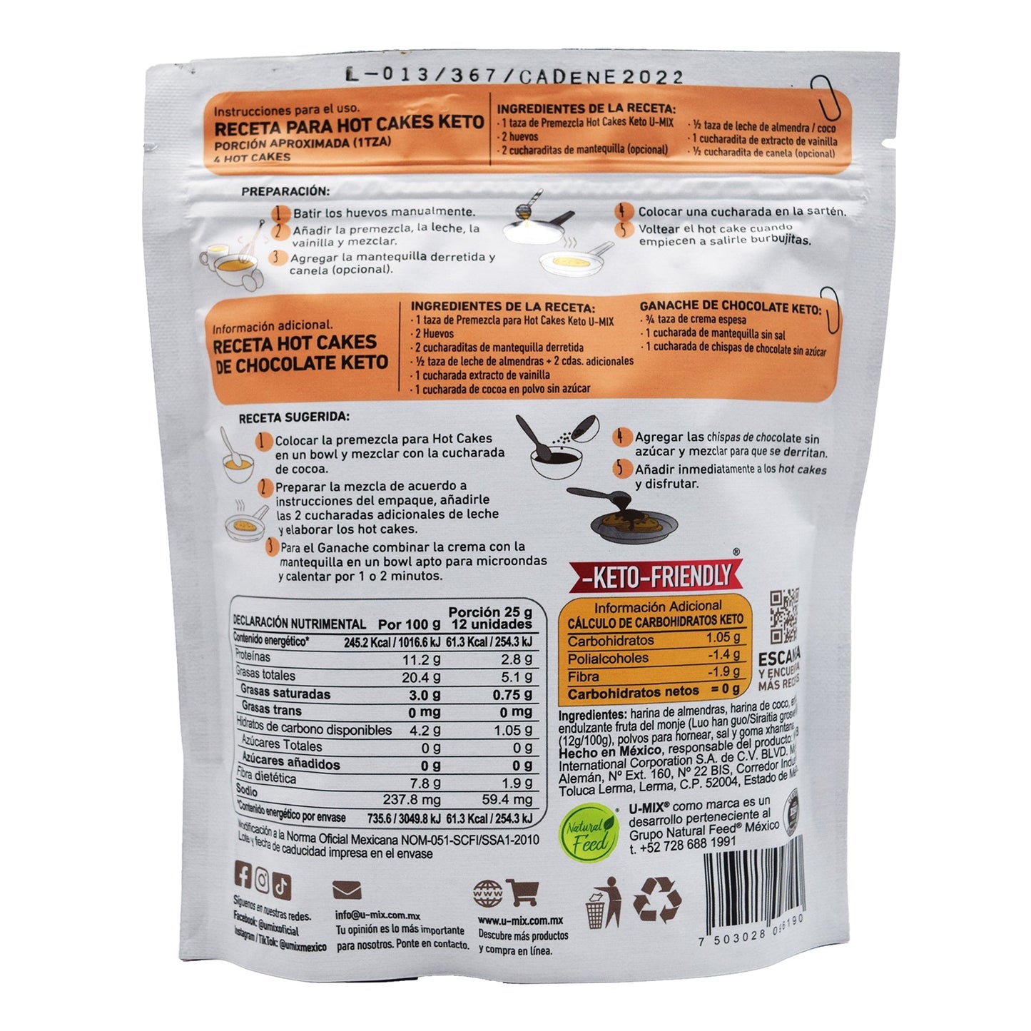 Harina Keto Para Hot Cakes 300 G (U-MIX)