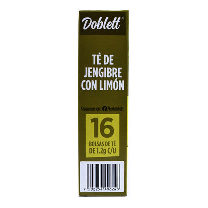 Te De Jengibre Y Limon 16 Sob 19.2 G (DOBLETT)