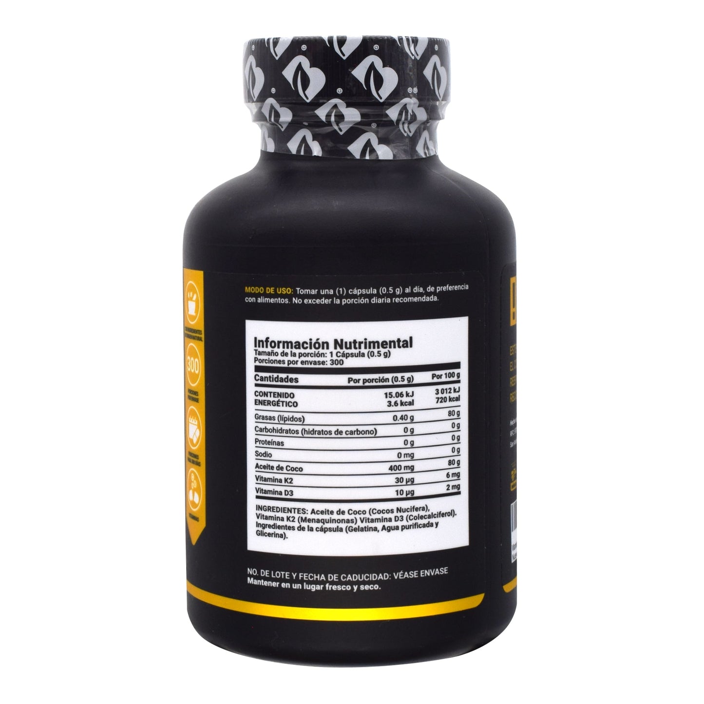 Vitamina D3 K2 Aceite De Coco 300 Cápsulas (BLIFE)