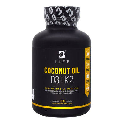 Vitamina D3 K2 Aceite De Coco 300 Cápsulas (BLIFE)
