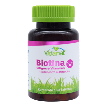 Biotina Colageno Y Vit C 180 Tabletas (VIDANAT/VITAMINAS)