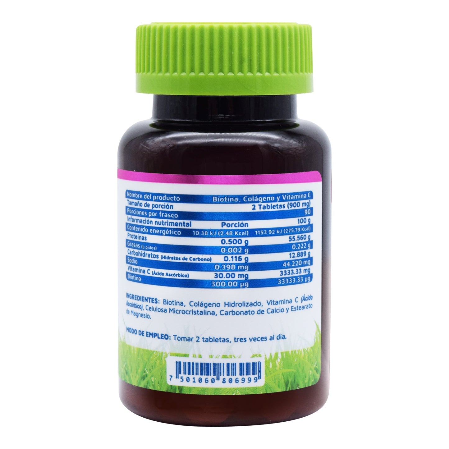 Biotina Colageno Y Vit C 180 Tabletas (VIDANAT/VITAMINAS)