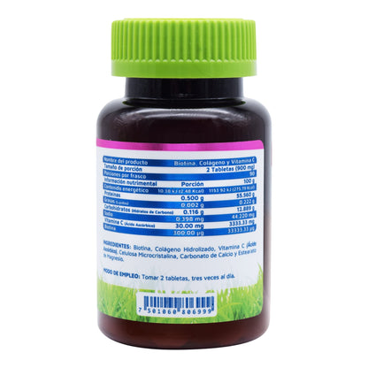 Biotina Colageno Y Vit C 180 Tabletas (VIDANAT/VITAMINAS)