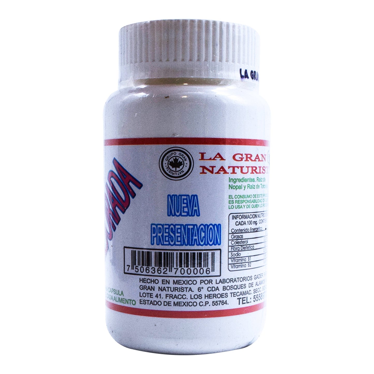 Raiz De Nopal Y  Raiz De Toronja 45 Cápsulas (GN + VIDA)