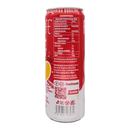 Agua Gasificada Mandarina Durazno 355 Mililitros (FREELIFE)