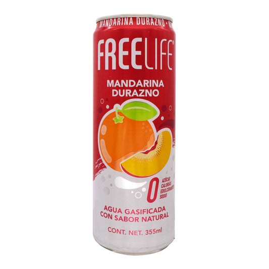 Agua Gasificada Mandarina Durazno 355 Mililitros (FREELIFE)