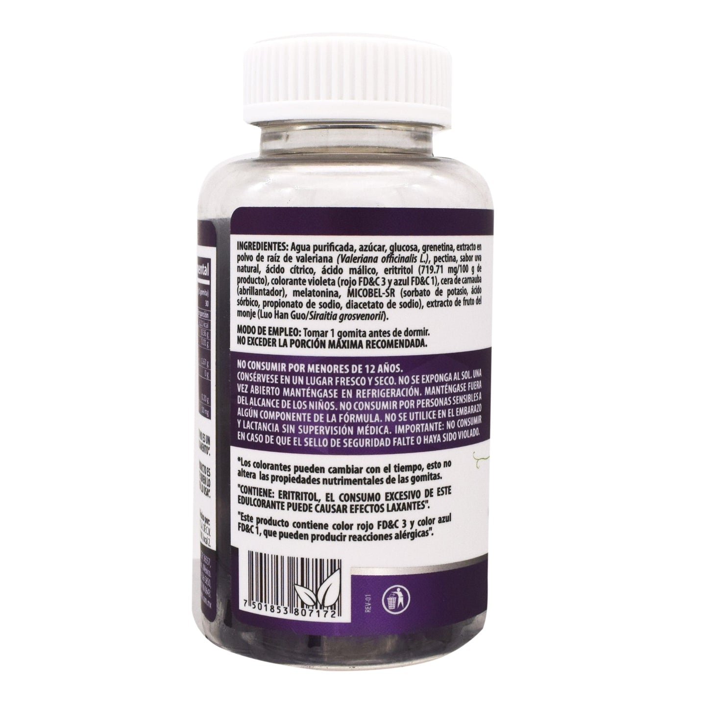 Gomitas Valeriana Melatonina Sab Uva 30 Gomitas (NATURAL HEALTH)