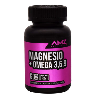 Magnesio + Omega 3-6-9 60 Cápsulas AMZ – Músculos, corazón y salud mental