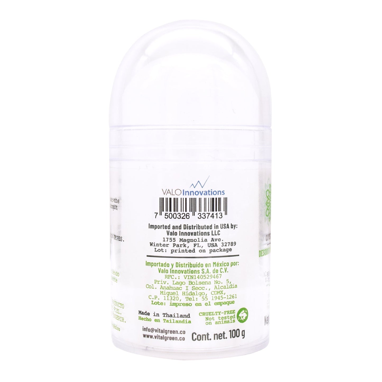 Desodorante Cristal 100 G (VITAL GREEN)