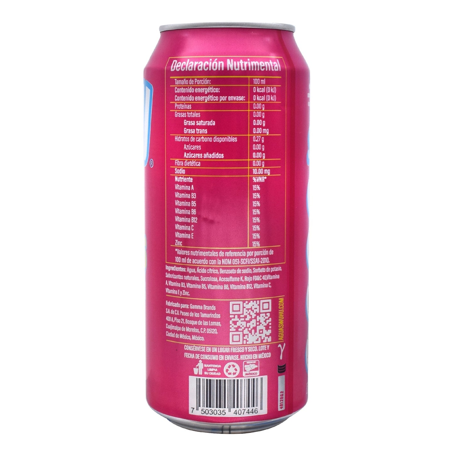 Agua Fresca Vitaminada Guayaba Fresa 473 Mililitros (WUHU)