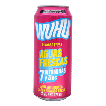 Agua Fresca Vitaminada Guayaba Fresa 473 Mililitros (WUHU)