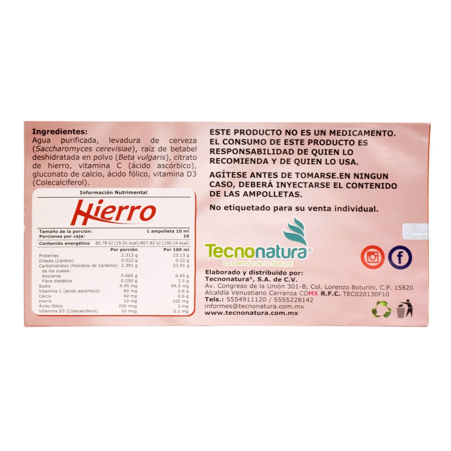 Hierro Amp 10 Mililitros (TECNONATURA)
