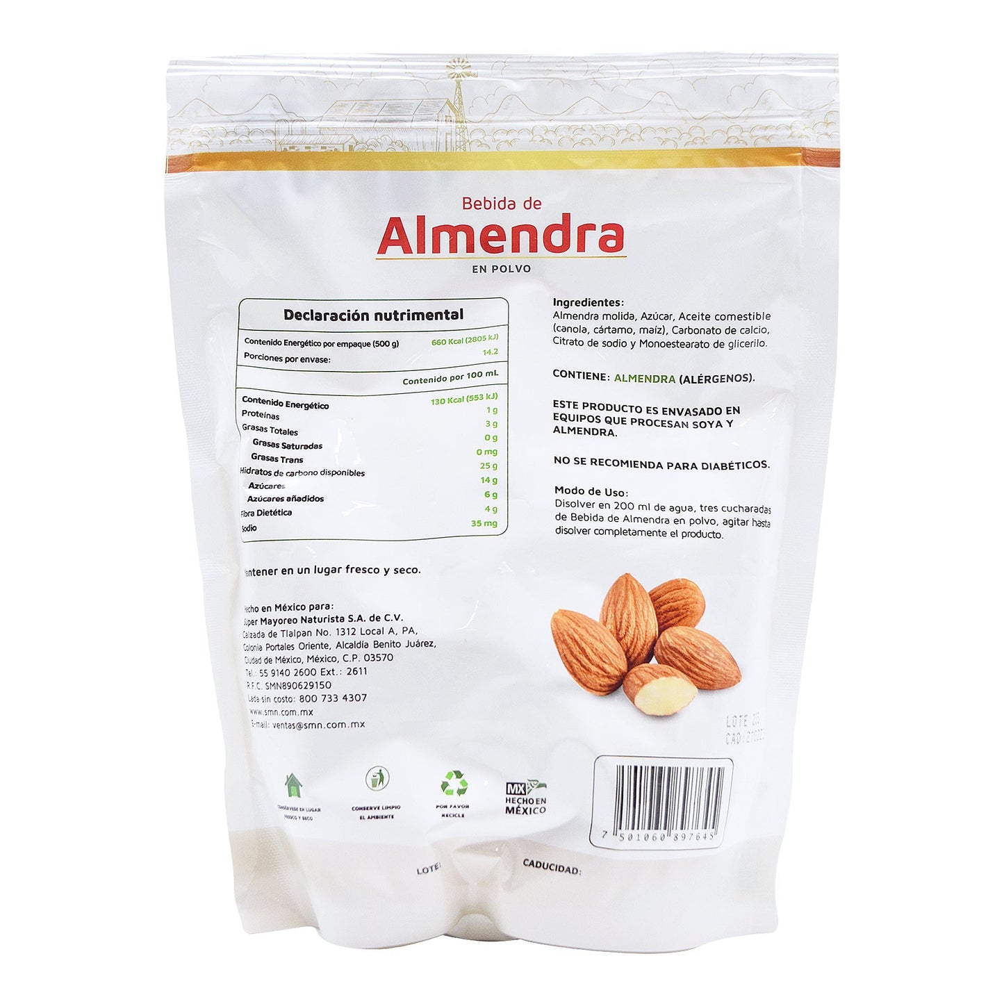 Bebida De Almendra 500 G (SOYALAC RAPIFRUIT)