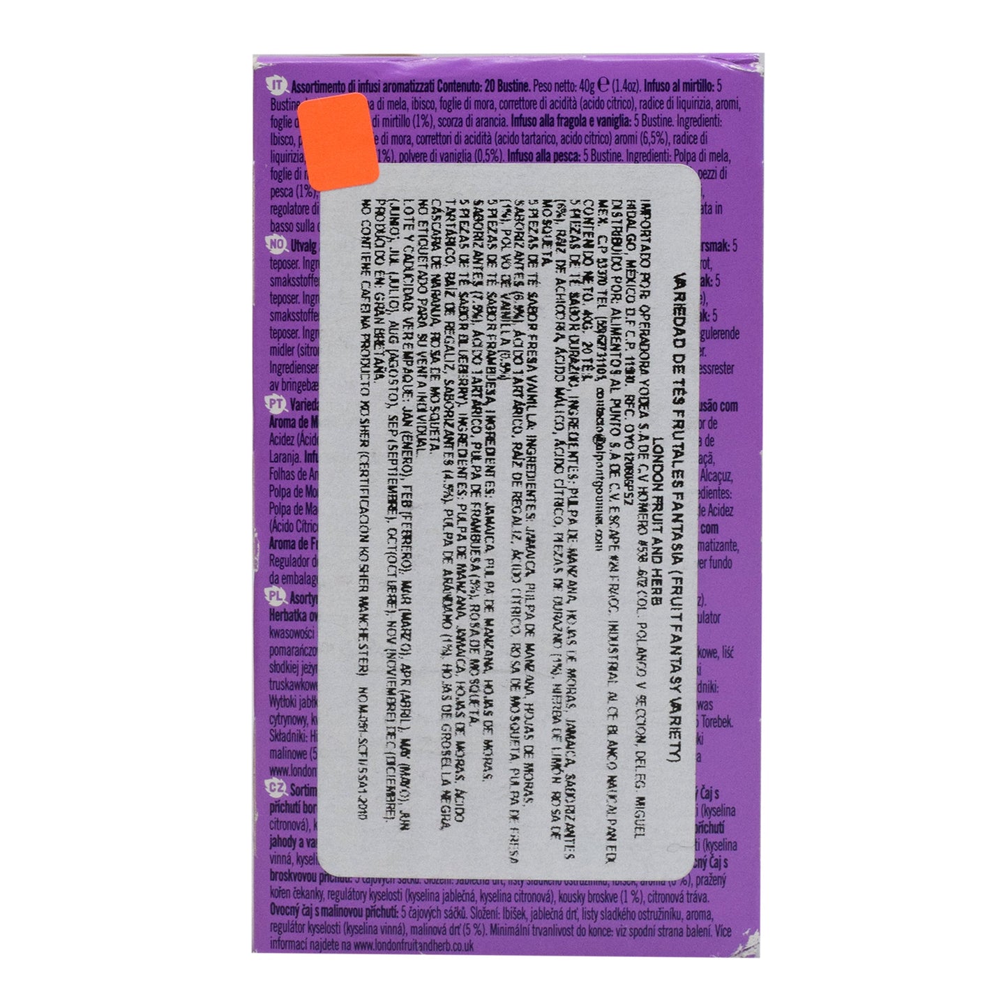 Te Variety Pack Fruit Fantasy 20 Sob (LONDON FRUIT & HERBS)